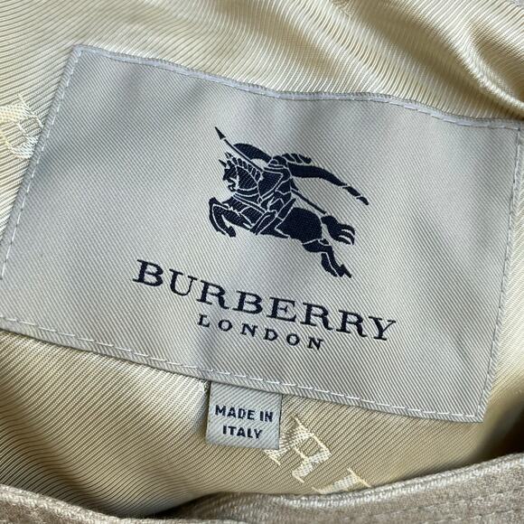 Burberry London Gold Metallic Cotton Linen Collarless Swing Style Jacket Sz 8R - Picture 7 of 11